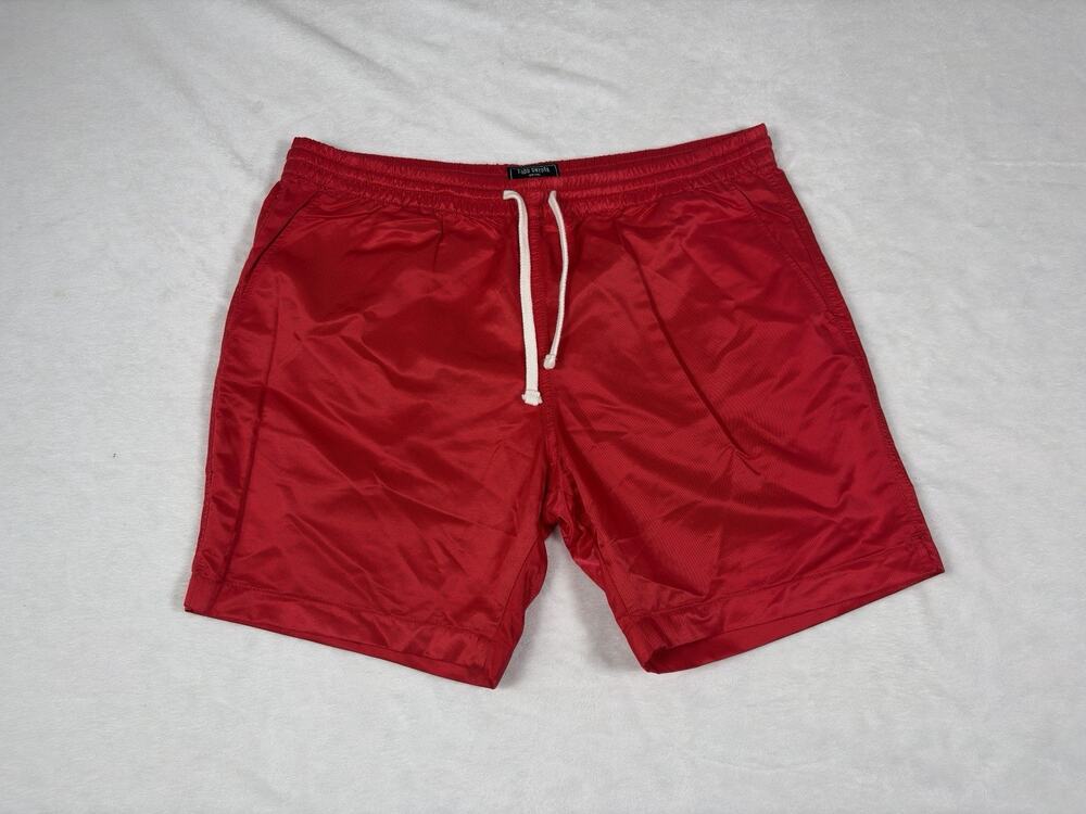 Todd Snyder Red Satin Weekend Shorts Mens Large 6.5”